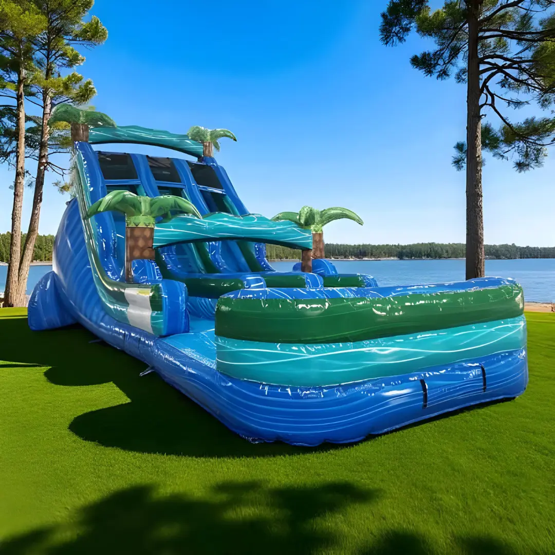 18' Island Drop Dual Lane Water Slide