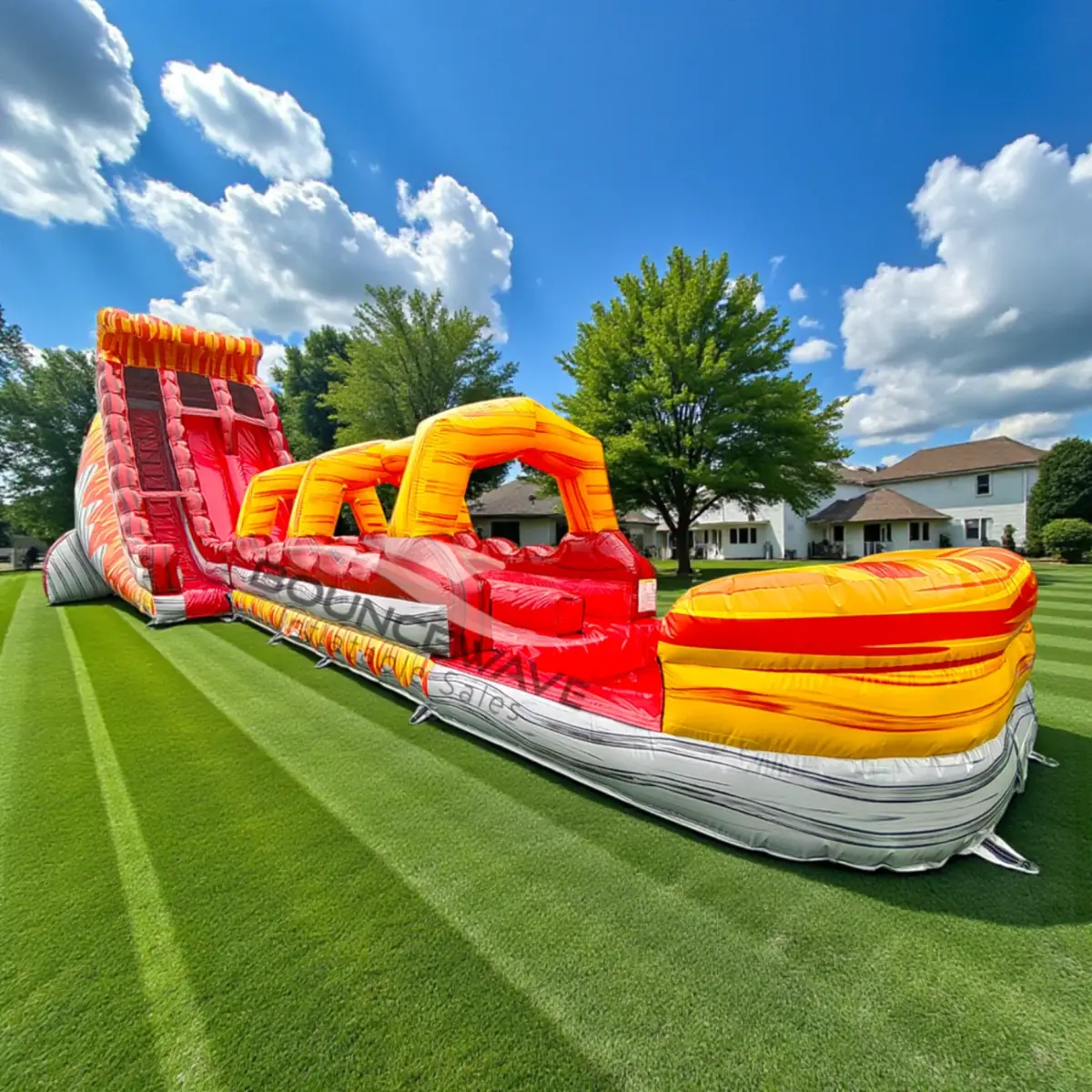 24' Firestorm Falls Dual Lane Water Slide with Slip N Slide