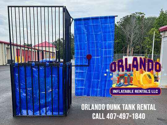 Image of a dunk tank rental by Orlando Inflatables LLC