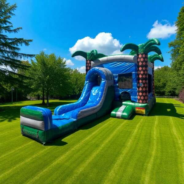 4-in-1 Aqua Palms Combo Bounce House with Slide Rental