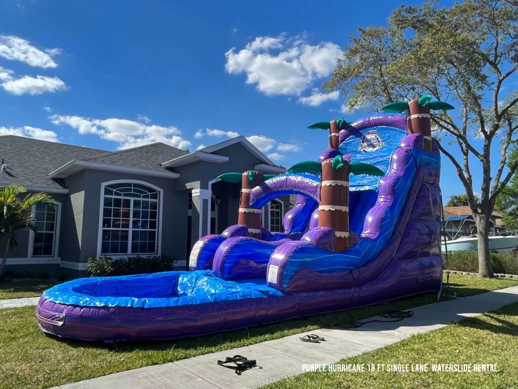 photo of Purple Hurricane 18 ft single lane waterslide rental