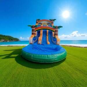 18 Ft. Tiki Plunge Water Slide Rental (Dual Lane)