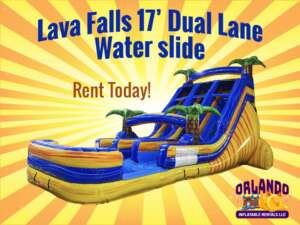 photo of a 17ft Lava Falls Water Slide rental inflatable