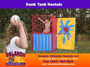 Phto fo a dunk tank rental from Orlando Inflatable Rentals