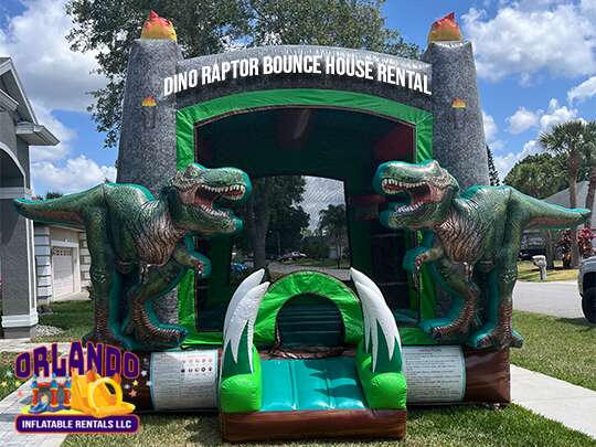 photo image of the Dino Raptor bounce house rental inflatable