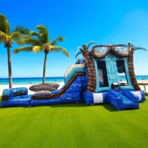 South Beach 7-in-1 Combo Bounce House with Slide Rental