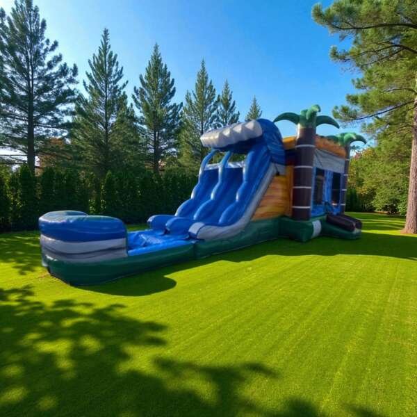 Tropical Crush 7-in-1 Combo Bounce House with Slide Rental