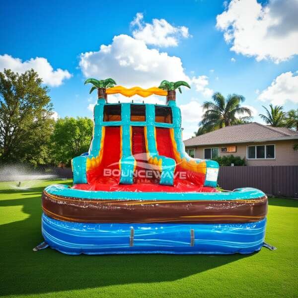 15′ Tropic Shock Water Slide Rental (Dual Lane) - Image 3